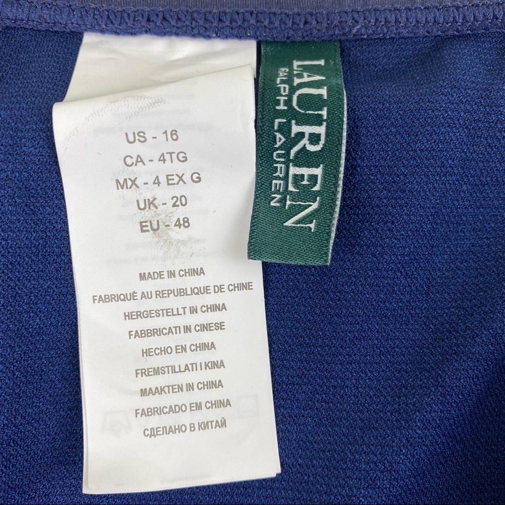 Lauren Ralph Lauren Dylan Stripe Navy Hipster Bikini Bottom Size 16 NWT - Picture 6 of 7